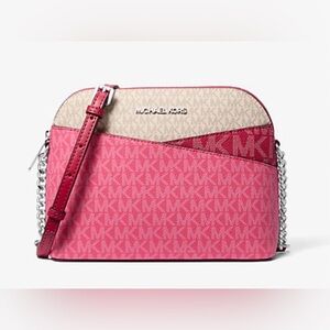 Michael Kors  Women’s Jet Set Travel Crossbody Dome Handbag Raspberry BNWT